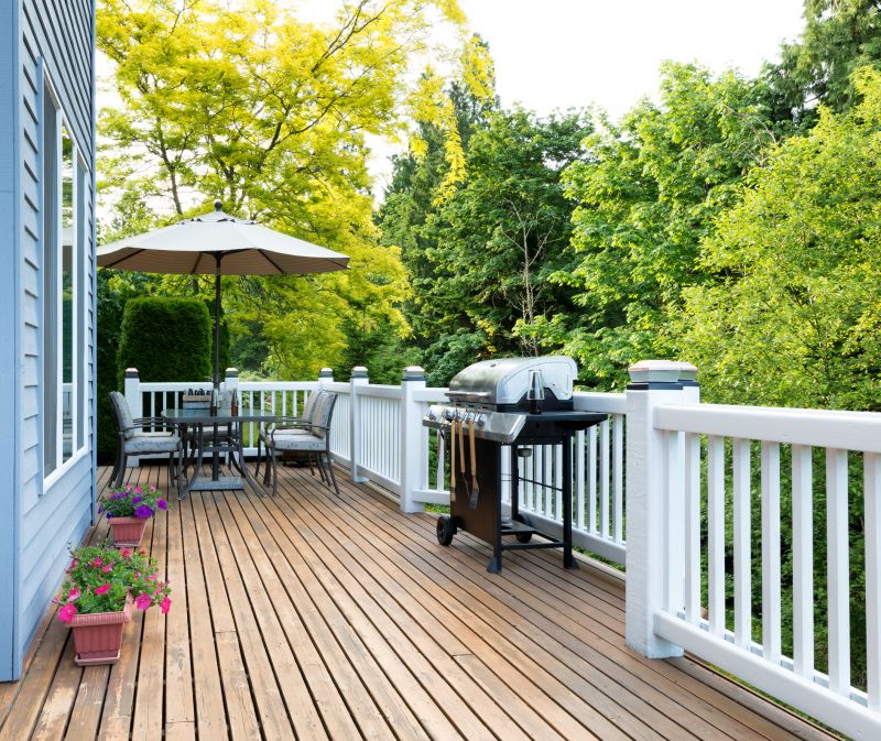Spacious backyard deck